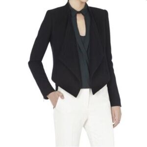 BCBG Max Azria Abbey Black Crop Open Blazer Size XXS